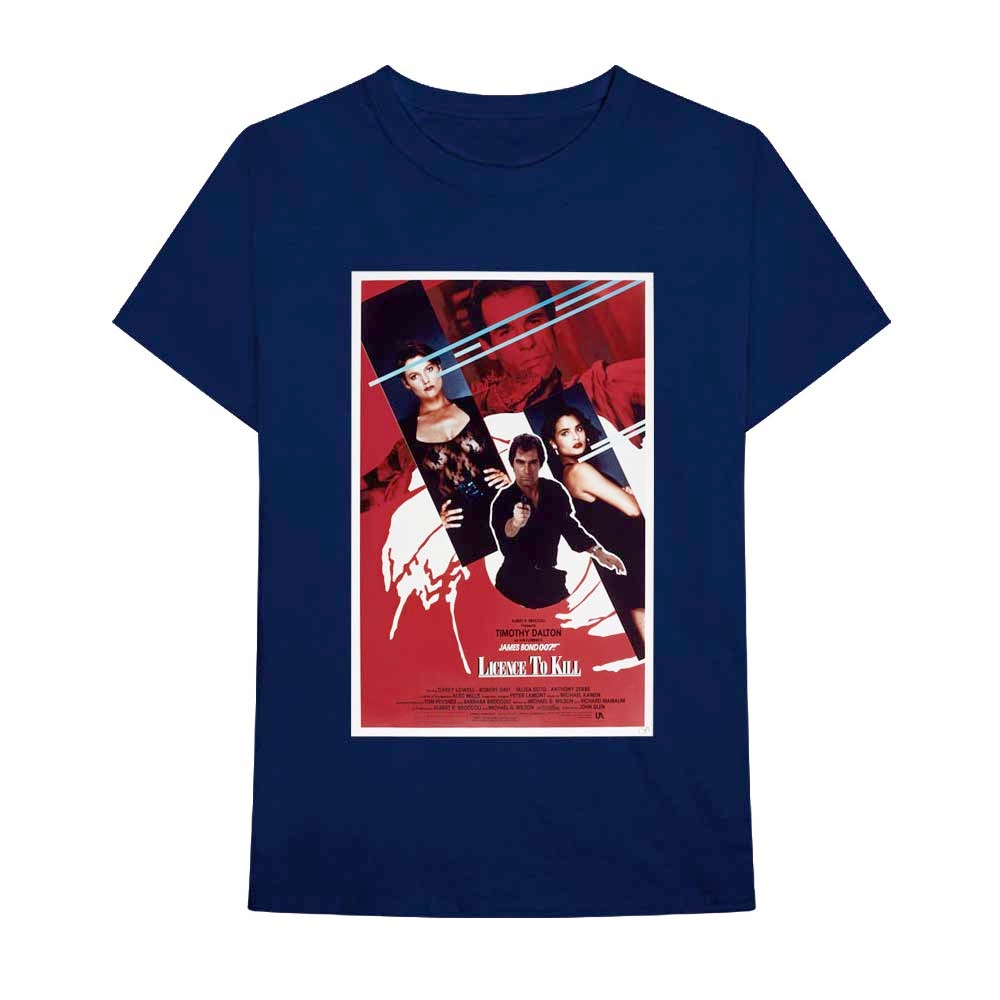 James Bond - Licence To Kill Poster Tshirt Homme - Bleu